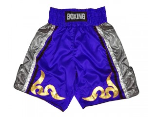 Personalized Blue Boxing Shorts, Boxing Trunks : KNBSH-030-Blue